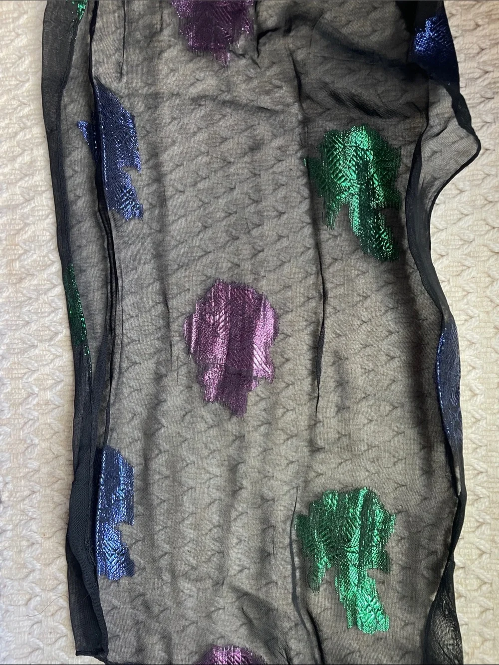 VTG FLORAL ETCHED SCARF